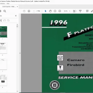 1996 Camaro & Firebird Factory Service Manual Vol 2 (Engine/4L60-E/Electrical) – PDF
