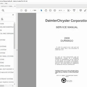 2000 Dodge Durango Service Manual PDF DOWNLOAD