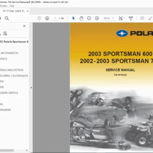2002–2003 Polaris Sportsman 600/700 Service Manual PDF (PN 9918066)