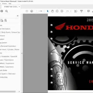 2005–2007 Honda CR250R Service Manual PDF (OEM Spec/Torque Section)
