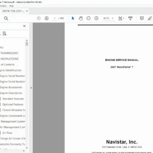 2007 MaxxForce 7 Service Manual Engine Repair, EGR & VGT Turbo PDF