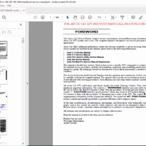 2009 Arctic Cat ATV Service Manual (400-1000 + Thundercat) PDF
