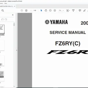 2009 Yamaha FZ6R FZ6RY(C) Factory Service Manual PDF DOWNLOAD
