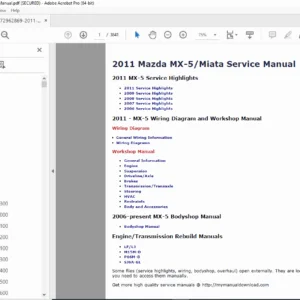 2011 Mazda MX-5 Miata Workshop Service Manual PDF DOWNLOAD