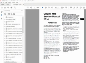 2014 Chery Automobile Co., Ltd. M16 (Arrizo 7) 1.6 Service Manual PDF