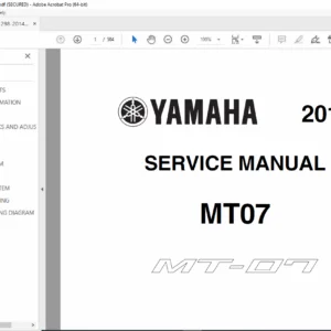 2014 Yamaha MT-07 (FZ-07) Workshop Service & Repair Manual PDF