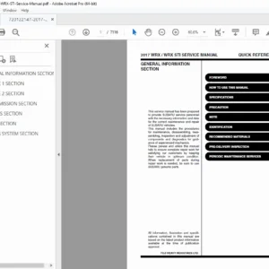 2017 Subaru WRX STI Factory Service Manual PDF DOWNLOAD