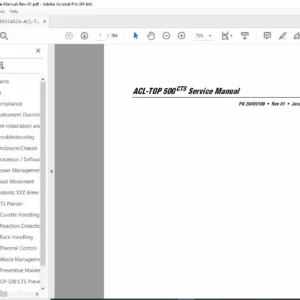 ACL-TOP 500 CTS Service Manual PDF (PN 29409100, Rev 01, 2009)