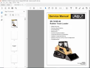 ASV SR-70 & SR-80 Service Manual Repair, Hydraulics & Undercarriage PDF