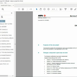 Agfa DX-D 600 Table Service Manual Repair, Calibration & Schematics (2022) PDF
