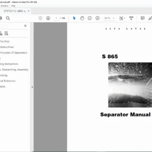 Alfa Laval S 865 Separator Service Manual PDF DOWNLOAD