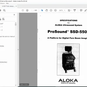 Aloka ProSound SSD-5500 Ultrasound System Service Manual (MN2-0224) PDF