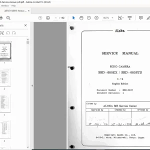 Aloka SSD-680EX / 680STD Ultrasound Service Manual PDF DOWNLOAD