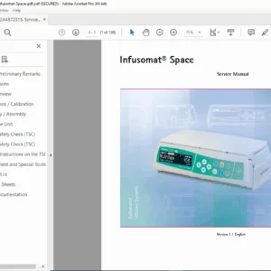B. Braun Infusomat Space Service Manual Repair, Calibration & Parts List PDF