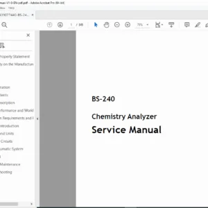 BS-240 Chemistry Analyzer Service Manual  Complete Repair Guide PDF