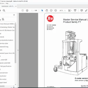 BT FR 2.7 & FR 2.0 Forklift Master Service Manual PDF
