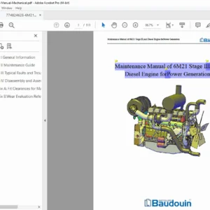 Baudouin 6M21 Stage II Diesel Engine Maintenance Manual PDF