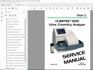 Bayer CLINITEK 500 Urine Chemistry Analyzer Service Manual PDF Instant Download