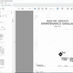 Bear 1000 Ventilator Maintenance Service Manual PDF 1993