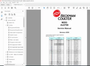 Beckman Coulter AU2700 Service Manual Version 4300 PDF