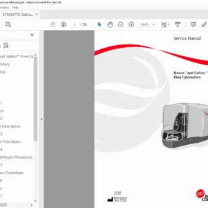 Beckman Coulter Navios & Gallios Flow Cytometer Service Manual PDF File Download