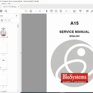 BioSystems A15 Analyzer Service Manual PDF DOWNLOAD