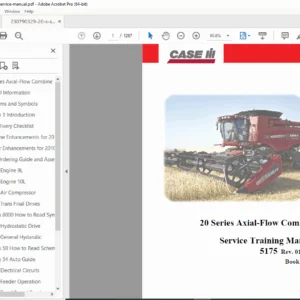 CASE IH 20 Series Axial-Flow Combine Service Training Manual PDF