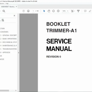 Canon Booklet Trimmer-A1 Service Manual & Repair Guide PDF