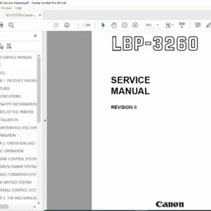 Canon LBP-3260 Service Manual (Repair, Troubleshooting, Diagrams) PDF