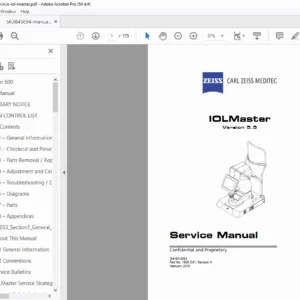 Carl Zeiss IOLMaster 5.5 Ophthalmic Biometry Service Manual PDF