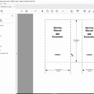 Case 888 Excavator Service Manual 8-66552 (1991) PDF Download
