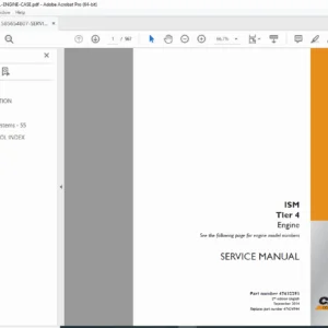 Case ISM Tier 4 Engine Service Manual PDF (N844L/N4LDI Models)