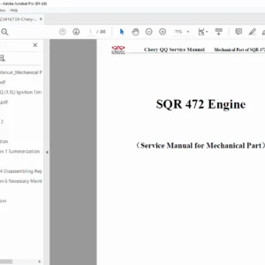 Chery QQ SQR472 Engine Mechanical Service Manual (Timing/Cam/Head) PDF