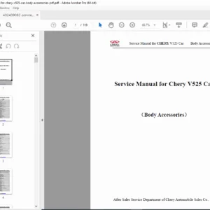 Chery V5 (V525) Eastar Cross Body Accessories Service Manual PDF