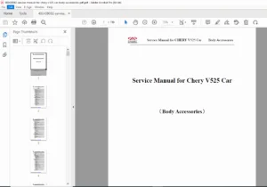 Chery V525 Body Accessories Service Manual PDF DOWNLOAD