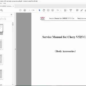 Chery V525 Body Accessories Service Manual PDF DOWNLOAD