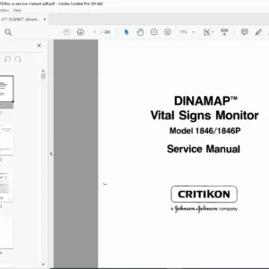 Critikon DINAMAP 1846 & 1846P Vital Signs Monitor Service Manual PDF