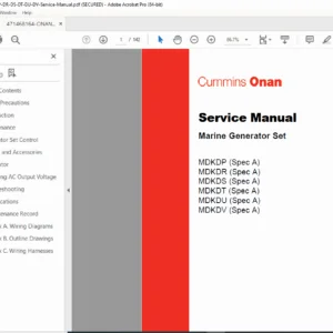 Cummins Onan MDK Marine Generator Service Manual MDKDP–MDKDV PDF