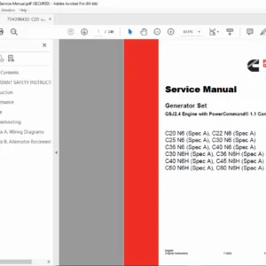 Cummins QSJ2.4 C20-C60 N6/N6H Generator Service Manual PDF 2022