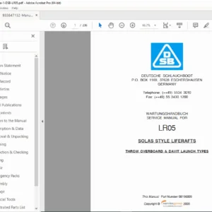 DSB LR05 SOLAS Liferaft Service Manual PDF 2006
