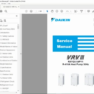 Daikin VRV III Heat Pump Service Manual RXYQ5-54PY1 R-410A System PDF