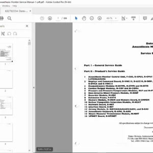 Datex AS/3 Anaesthesia Monitor Service Manual PDF- Complete