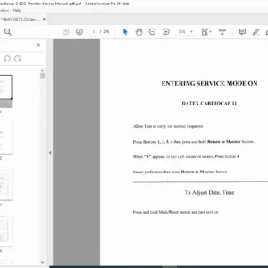 Datex-Ohmeda Cardiocap II CG-Series Service Manual PDF