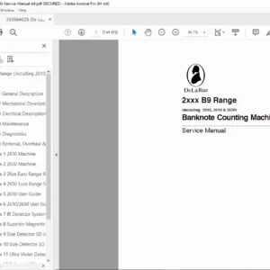 De La Rue 2010 2610 2650 Banknote Counter Service Manual PDF