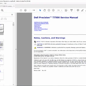 Dell Precision T7500 Service Manual Repair, Diagnostics & Parts PDF