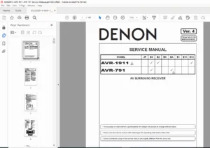 Denon AVR-1911 AVR-791 Service Manual PDF DOWNLOAD