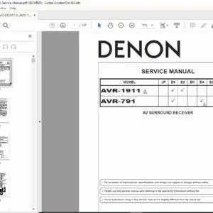Denon AVR-1911 AVR-791 Service Manual PDF DOWNLOAD