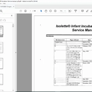 Dräger Isolette C2000 Infant Incubator Service Manual PDF