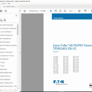 Eaton Fuller HD FR/FRO 10-Speed Transmission Service Manual PDF (TRSM2400)