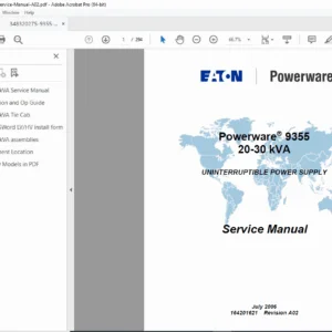 Eaton Powerware 9355 (20-30 kVA) Service Manual Repair & Installation PDF